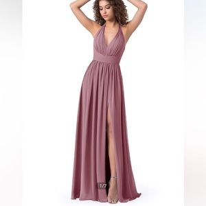 Azazie Halter Top Size A2 Wisteria Bridesmaid Dress